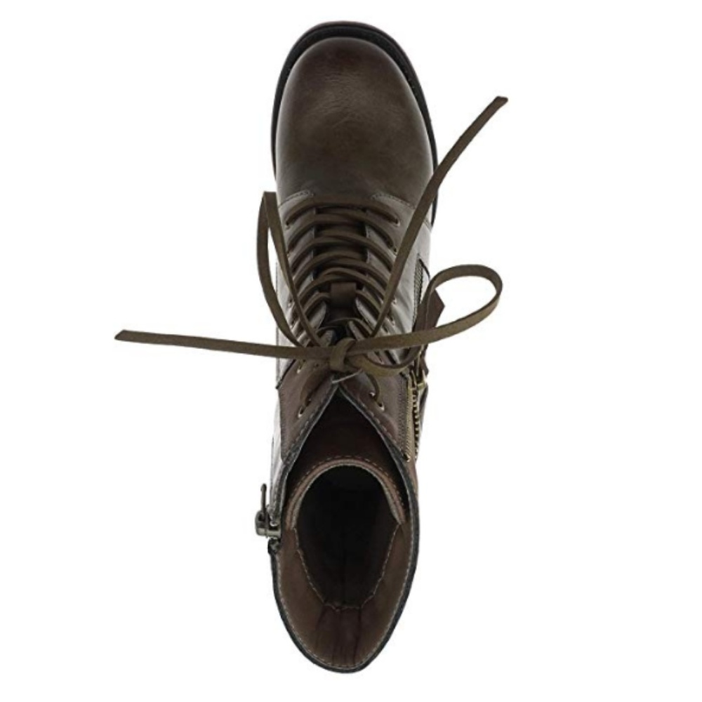 Womens Vintage Distressed Ankle Boots Lace Up - Picture 4 of 5